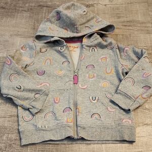 Cat & Jack Gray Hoodie with Colorful Rainbows